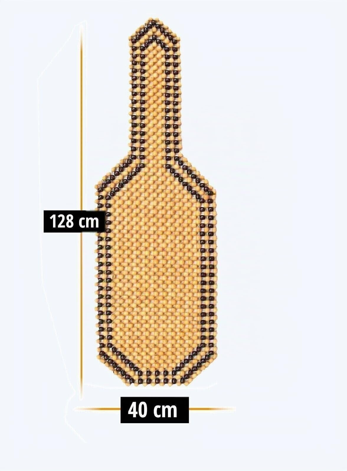 Générique Couvre-siège Auto en Billes de Bois Housse de Siège Confort Massage Coussin Boules Beige Coussin d'assise à Perles en Bois Nature pour Voiture Universel