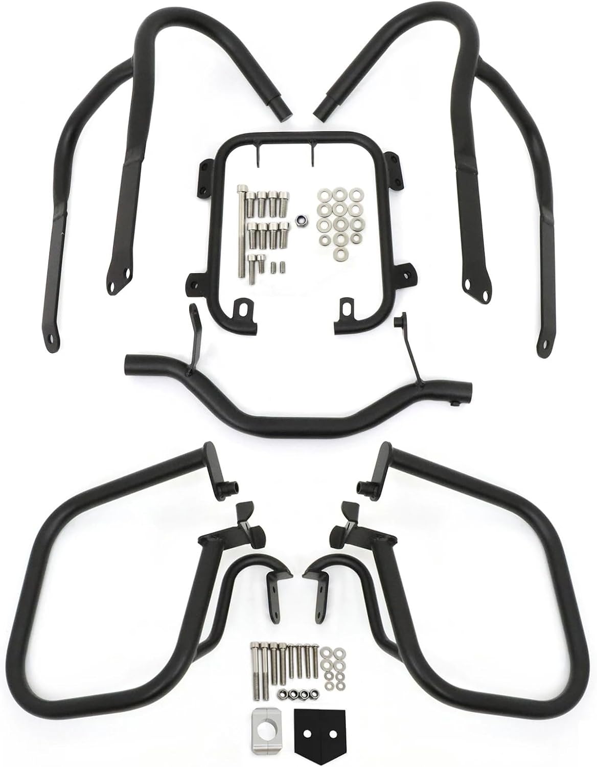 Front&Rear Engine Guard Highway Crash Bar Bumper Stunt Cage Fuel Tank Protector for BMW R1200RT R 1200 RT R1200 2004-2013(Rear Black)