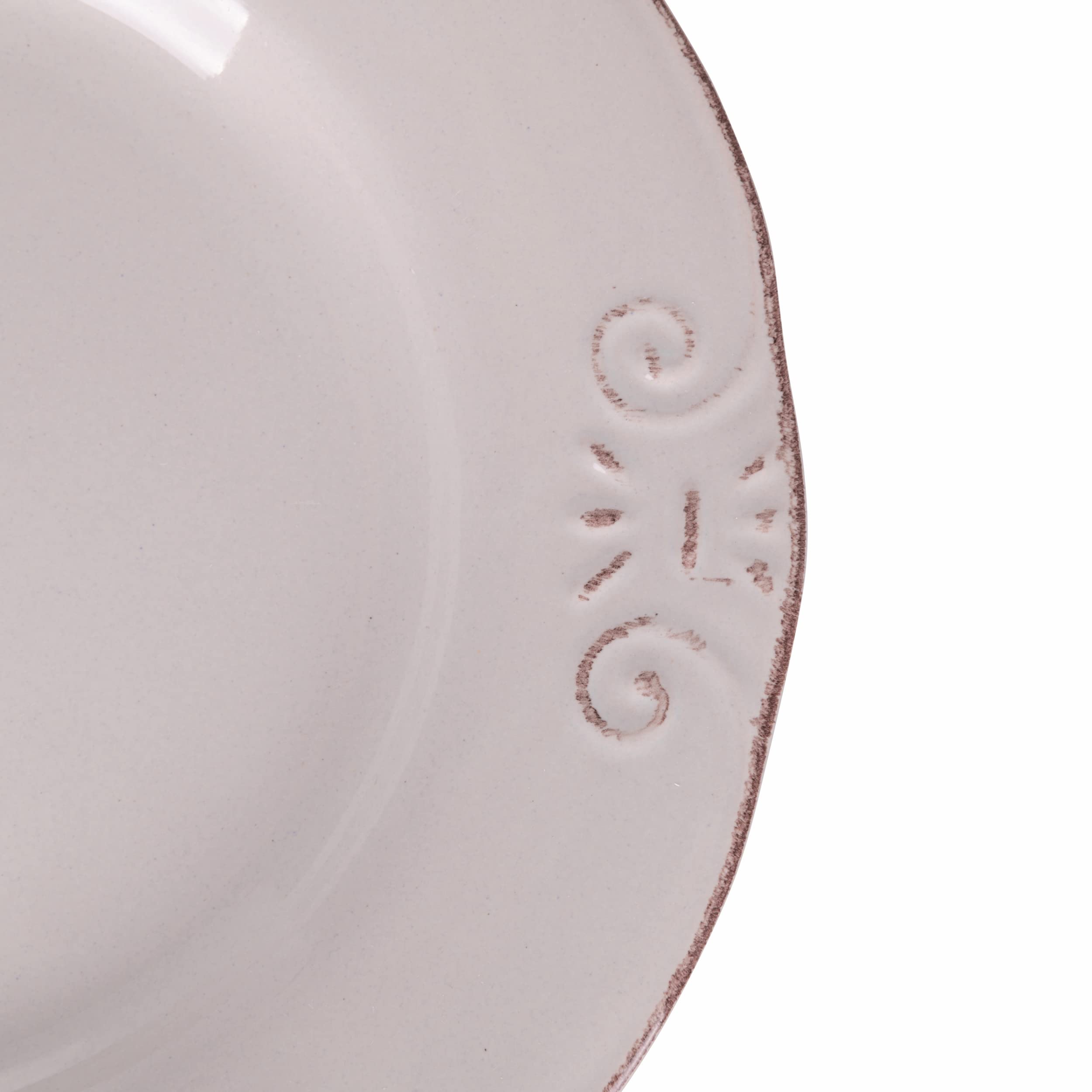Set 6 Piatti Piani Villa D'Este Home Tivoli In Gres Smaltato, Diametro 27 Cm, Colore Grigio Antracite