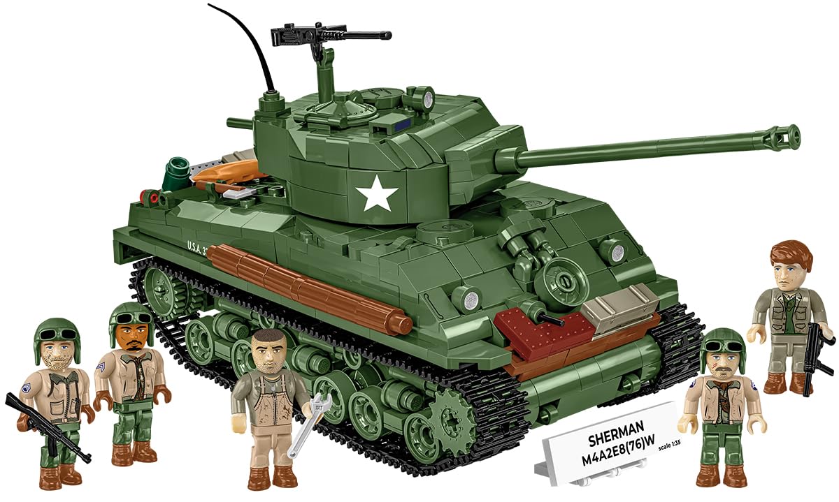 COBI Historical Collection WWII M4A2E8 Sherman Easy Eight Tank Model