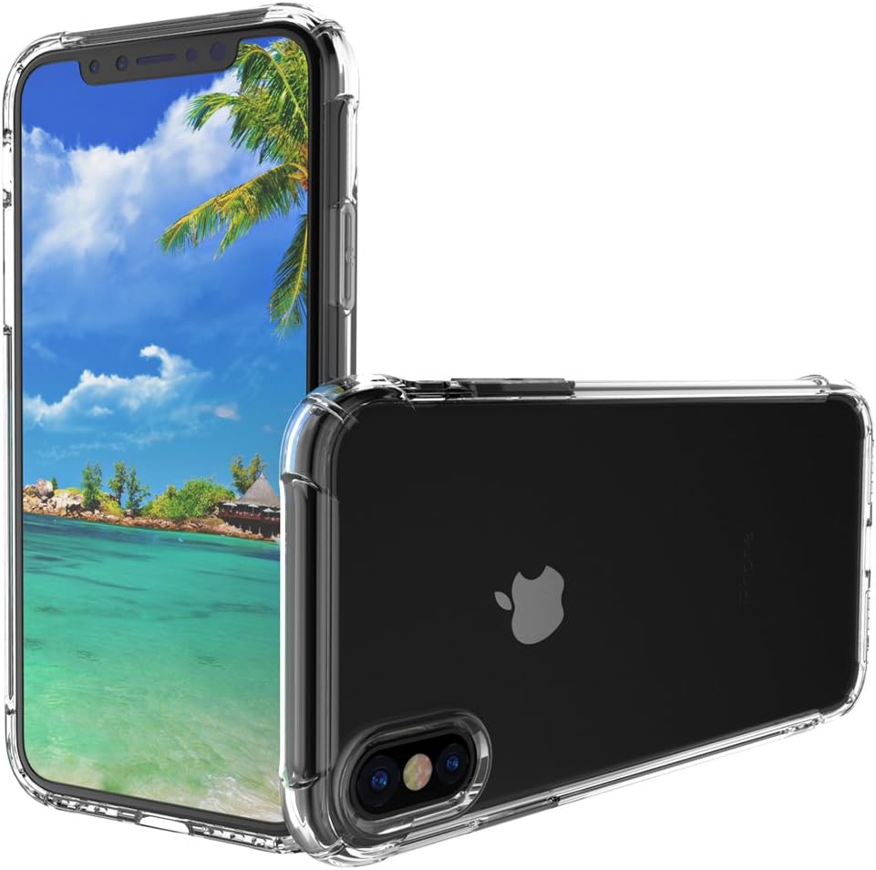 iPhone X Case,OTOLIN [Shock Absorption] Reinforced Corners on Soft TPU Bumper Turn sound hole Protective Case (clear)
