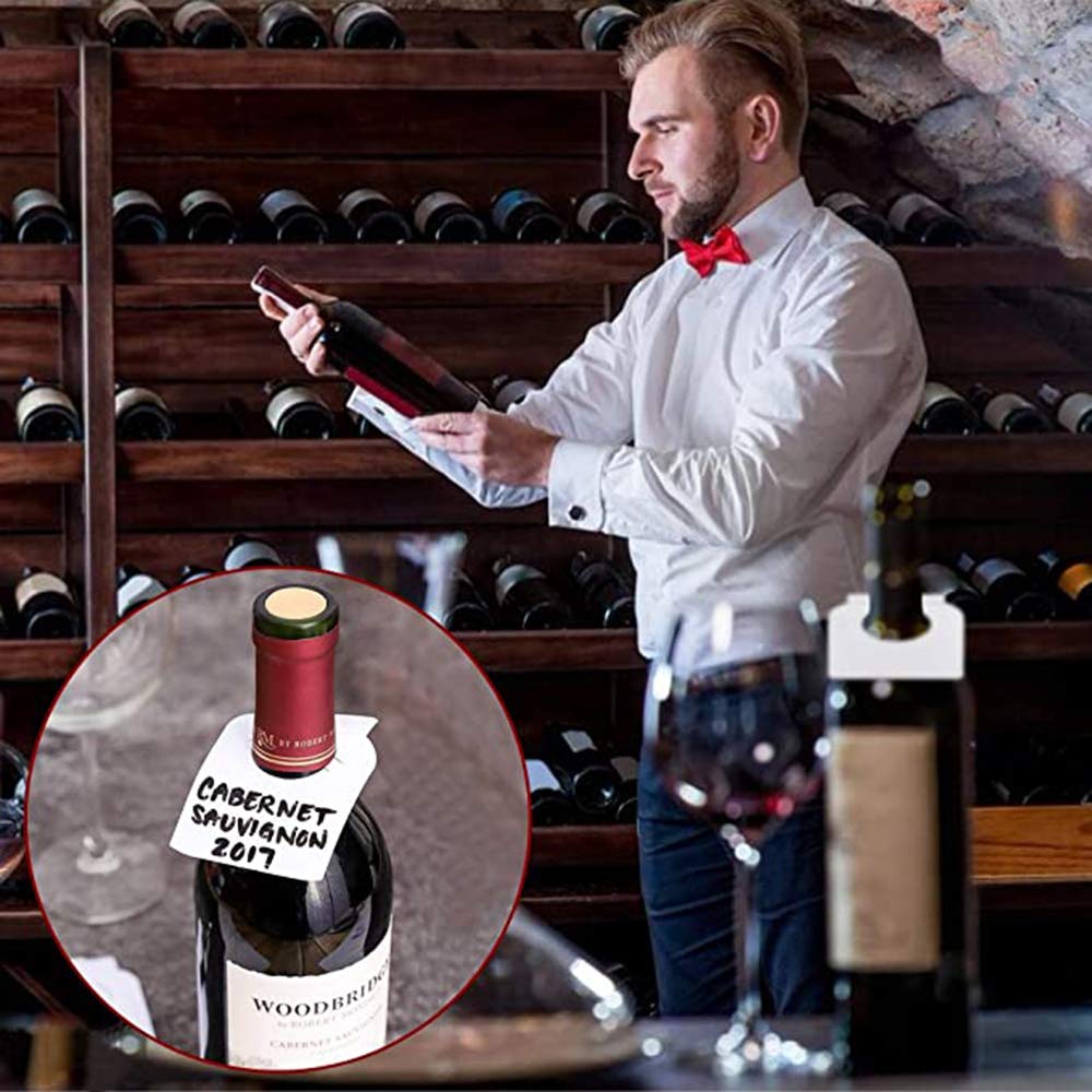 100 Pezzi Etichetta Della Cantina Bottiglia di Vino, Etichette per Collo di Bottiglia di Vino, Etichette per Della Cantina Bottiglia di Vino, Usate per Contrassegnare Etichette Delle Bottiglie di Vino