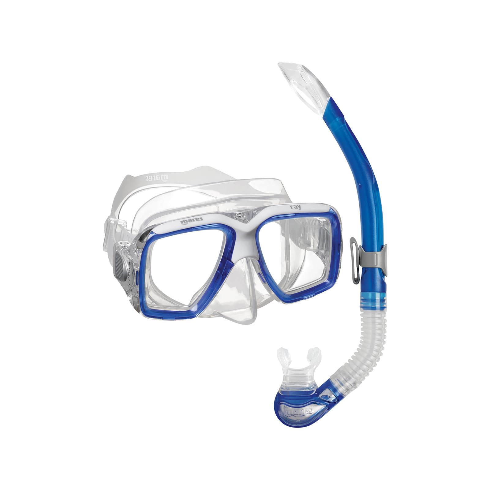 Mares Combo Ray - Set Maschera e boccaglio Adulto, Maschera Ray Personalizzabile, boccaglio bay Semi-Secco in Silicone, Snorkeling e Immersione ricreativac