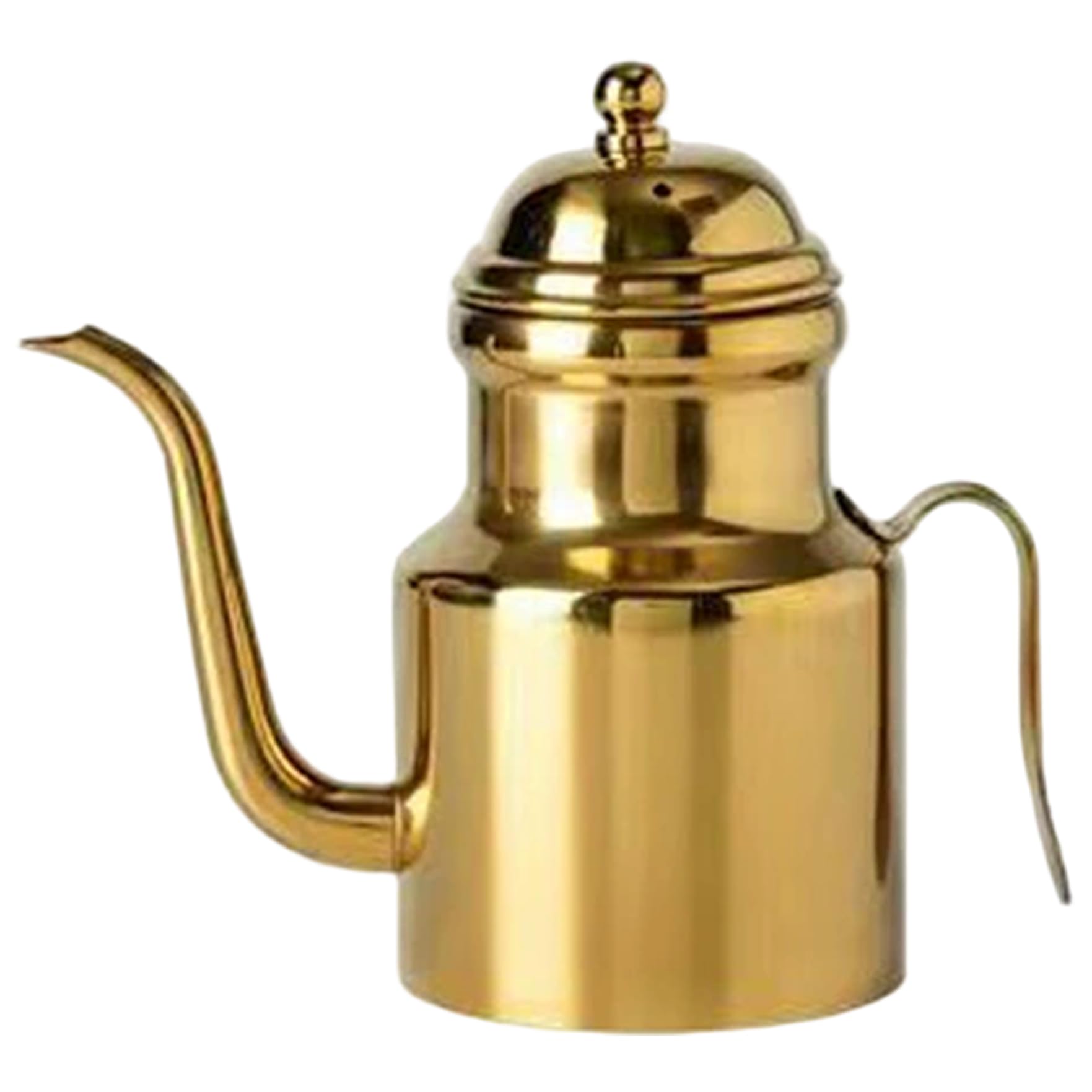 Tsawntd Stainless Steel Olive Oil Dispenser 500ml Long Spout Oil Dispenser Leakproof Pouring Pot with Cover for Home Kitchen, Vinegar, Soy Sauce Golden