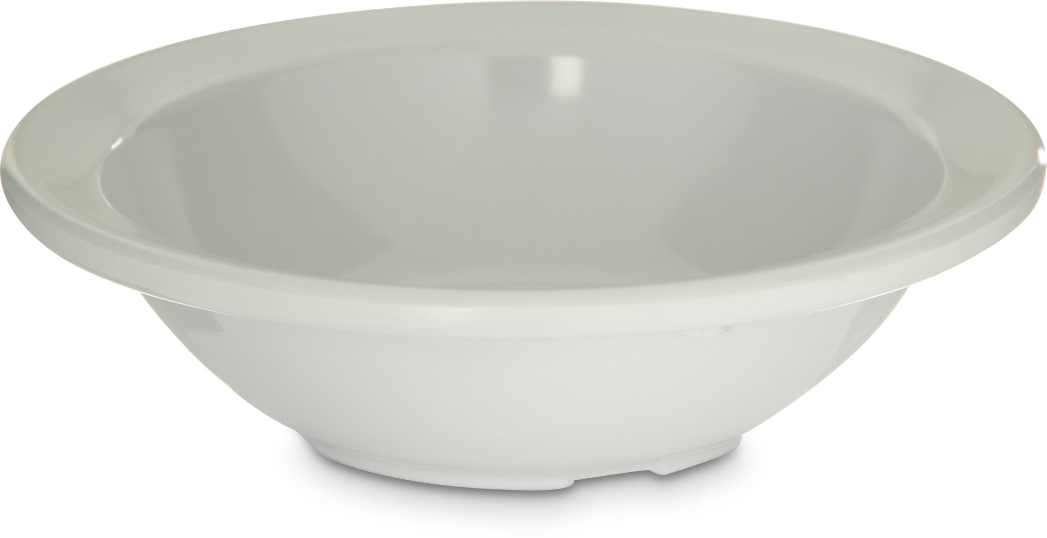 Carlisle FoodService Products Kingline Reusable Plastic Bowl Fruit Bowl with Rim for Home and Restaurant, Melamine, 4.75 Ounces, White