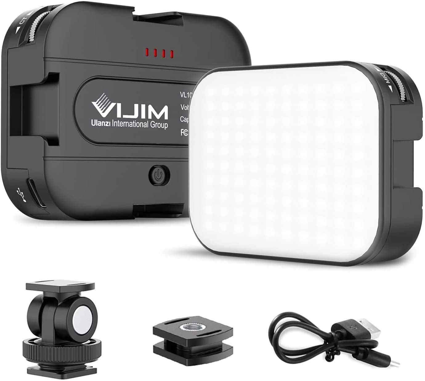 マグネット付きLEDビデオライト 2000mAh USB-C充電式 Amazon | VIJIM VL100C バイカラー LED ビデオライト カメラ ミニ 充電