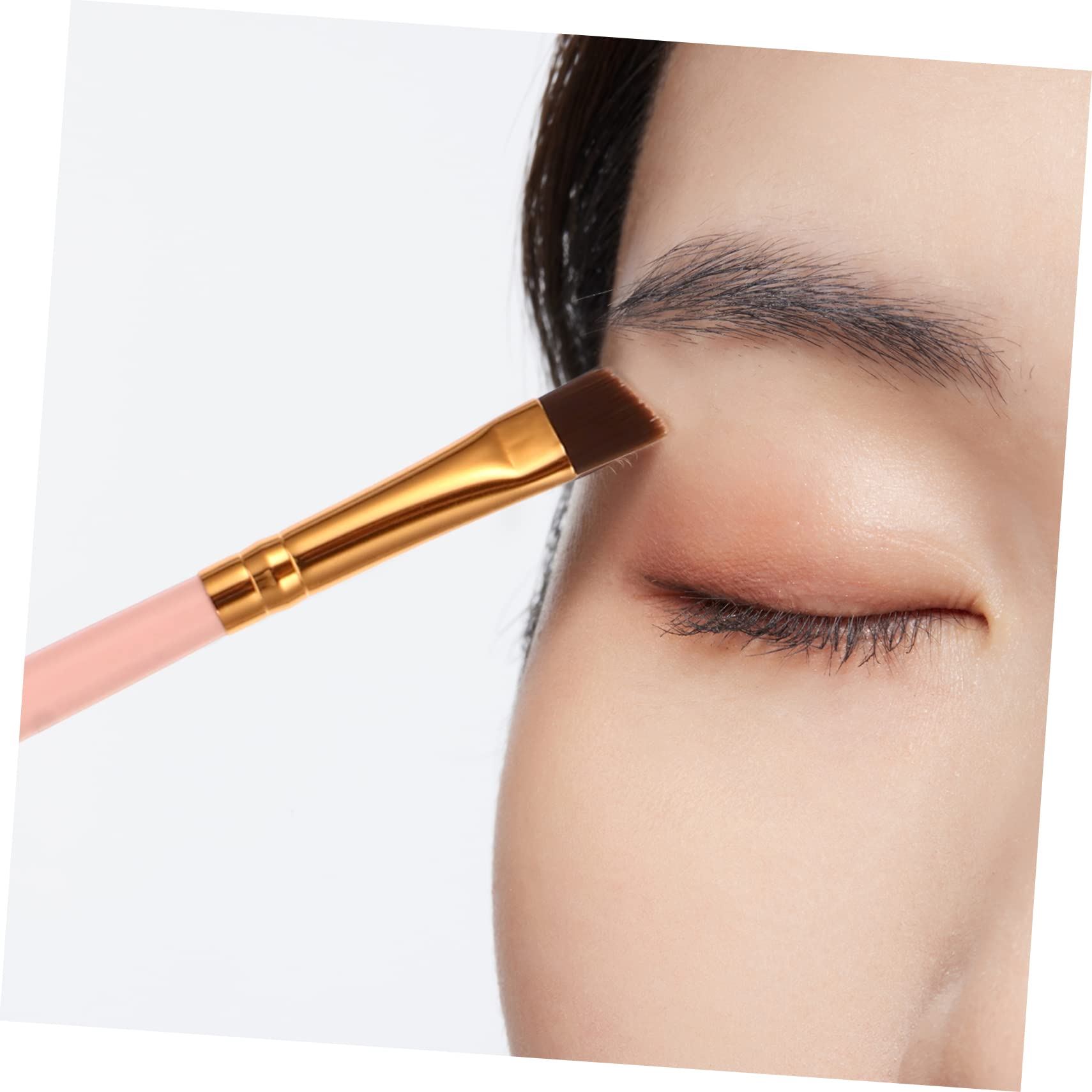 IWOWHERO Complete Eyebrow Lash Brush Set 6pcs Portable Makeup Brushes Eyebrow Spoolies Eyelash Curler Aluminum Wood Material