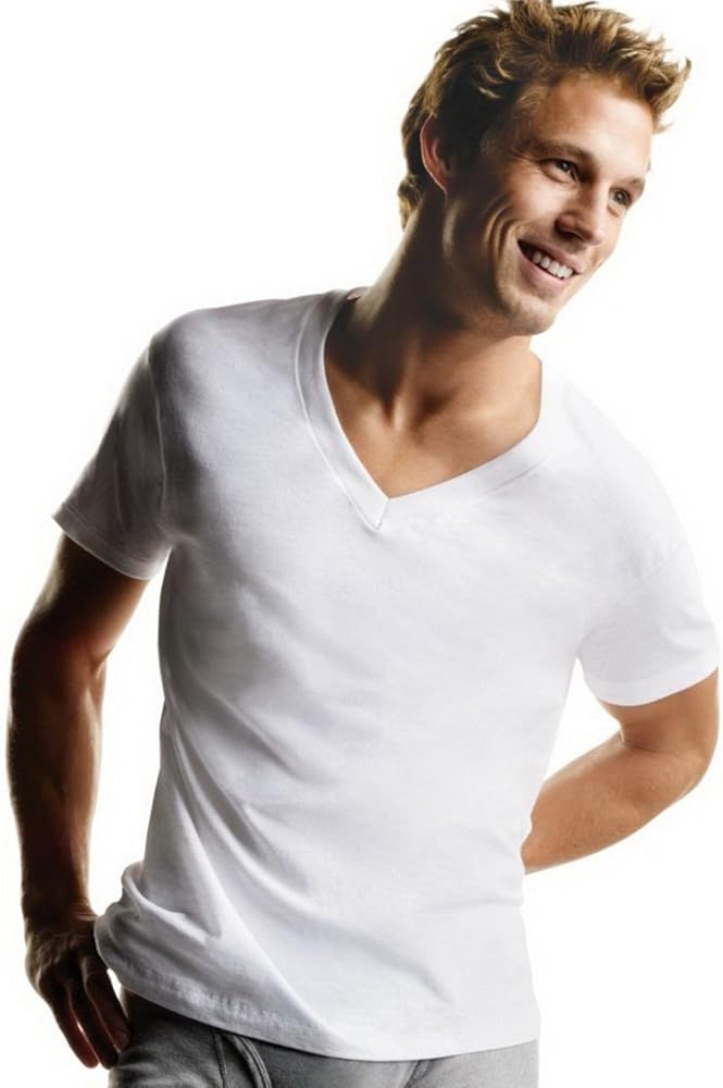 Hanes v neck colored t shirts Clearance