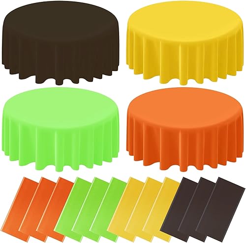 Miniatura 8 de 12 manteles de plástico desechables de Navidad, 54 x 108 pulgadas, suministros para fiestas de Año Nuevo, rectangulares, impermeables, de hasta 8