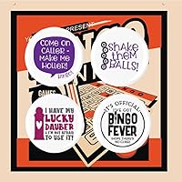 Vista 2 de Funny Bingo Lovers 4 Piece Pin Back Button Set