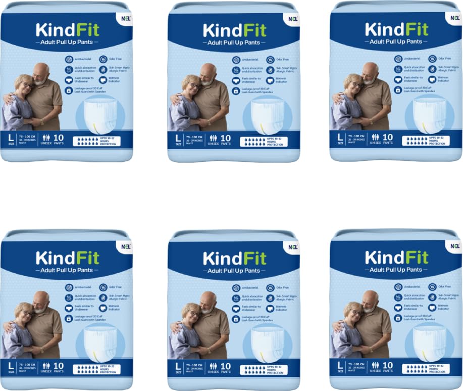 Adult Pull Up Diaper Pants for women & men | With Odour Lock, Anti Bacterial, Leak Proof and Absorbent Core (60 Pieces