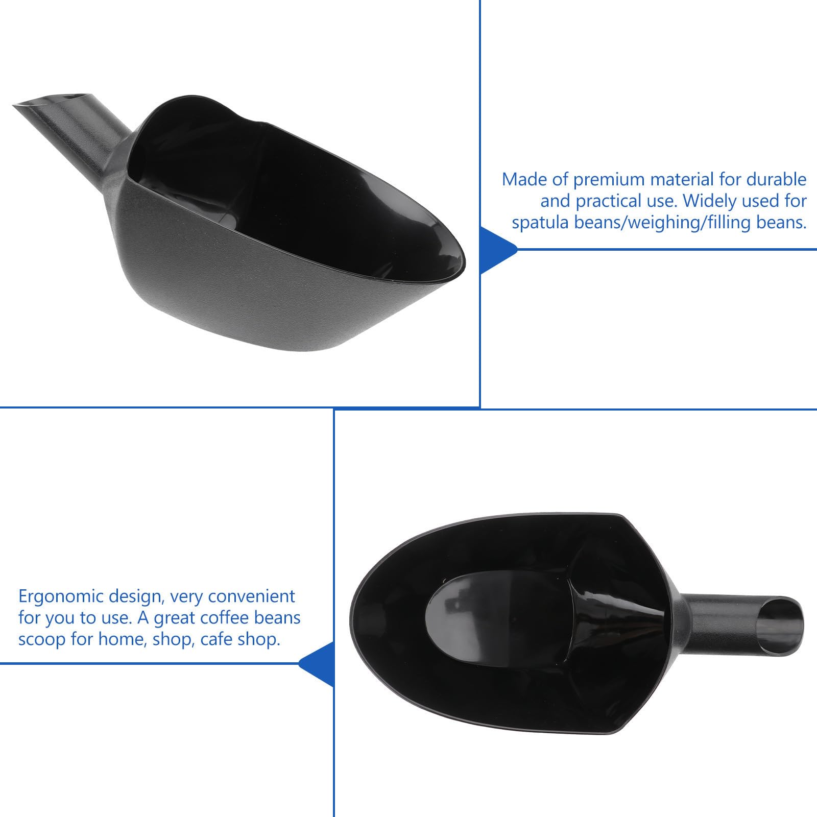 Operitacx Cuchara y Granos de Café de Gran Capacidad Diseño Ergonómico, Pala de Plástico Resistente Adecuado para Cafeterías y Uso Doméstico Cafeterías Uso Doméstico