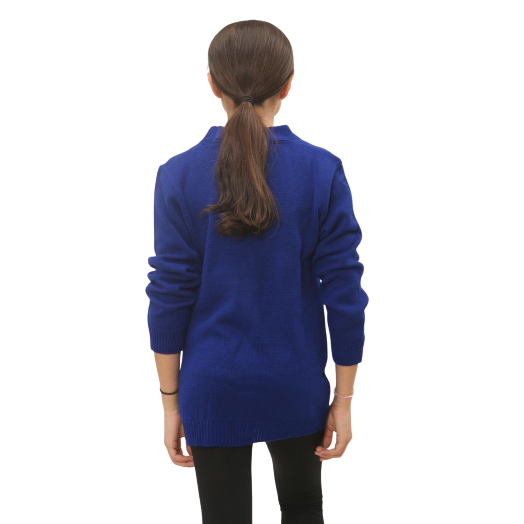 janisramone Cardigan a maniche lunghe per ragazze e ragazzi, maglione a 4 bottoni con scollo a V con due tasche frontali, maglione casual tinta unita, cardigan scolastico per ragazze e ragazzi