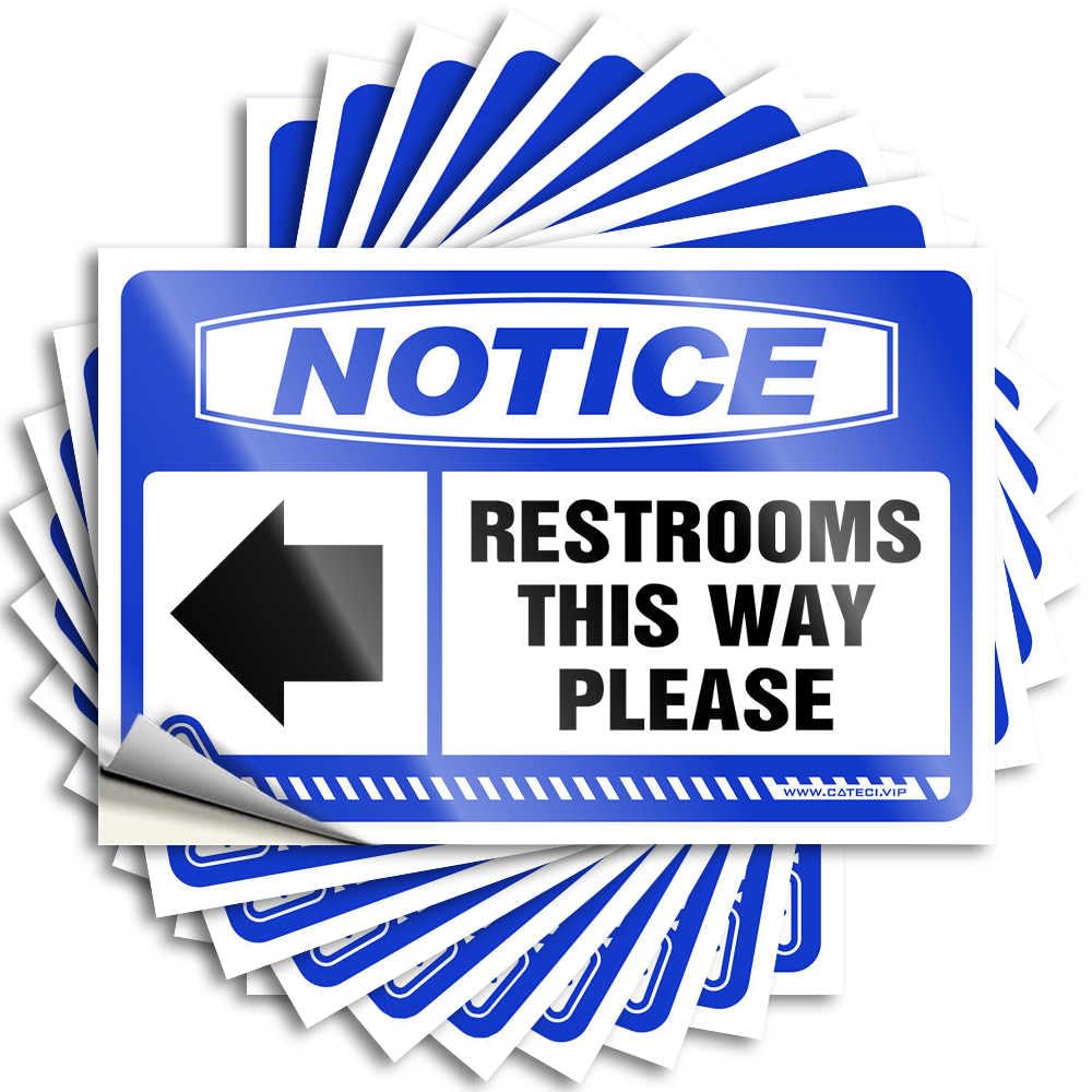 Quote Bar Accessories Man Cave Custom Stickers, Garage Waterproof Notice Restrooms This Way Please [Left Arrow] for Hydro Flask | Aesthetic Vinyl Decals for Friends Holiday Gift(12X18CM)