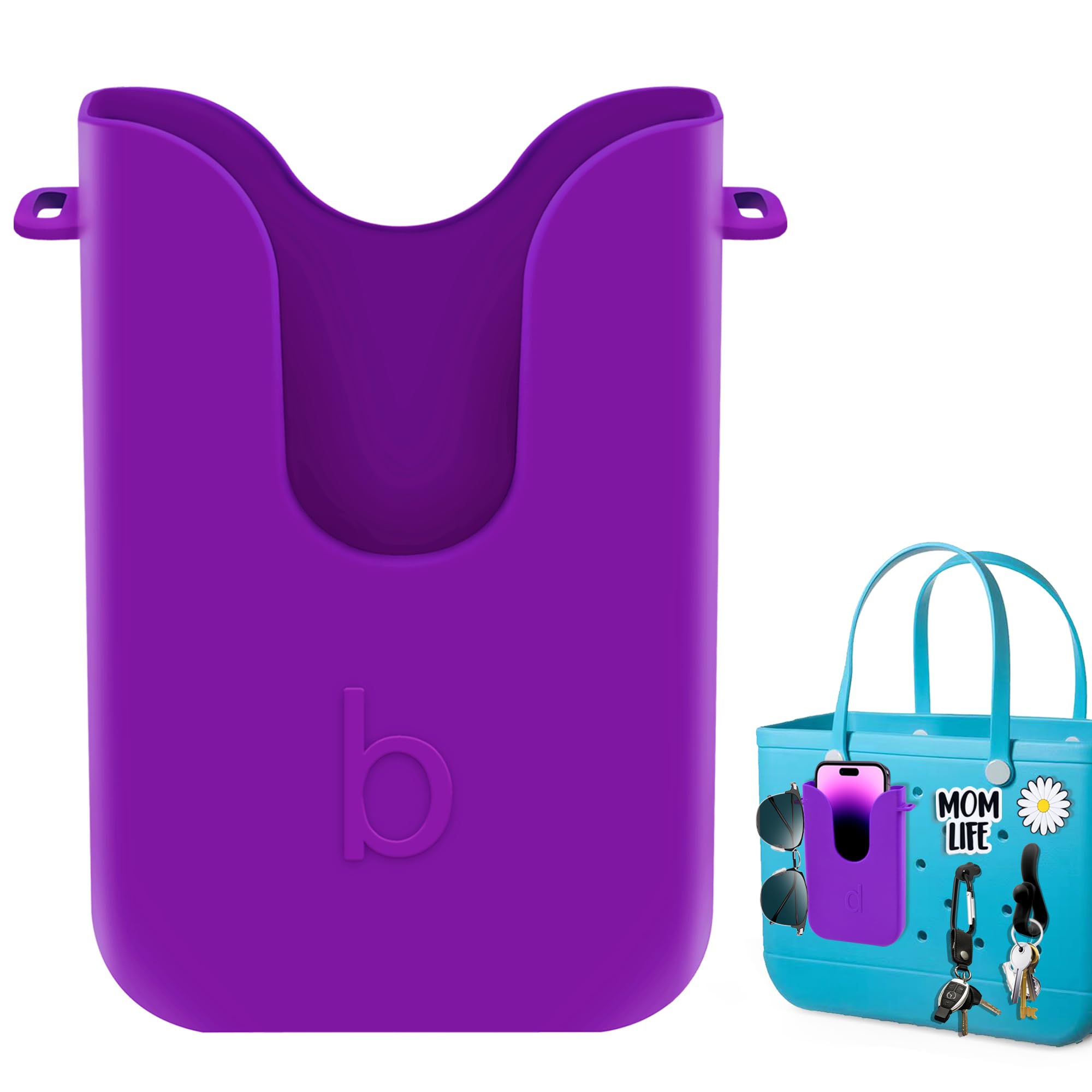 Silicone Phone Holder Compatible with Bogg Bag, Phone Case Holder Charms Accessory for All Bogg Bags and Beach Bag, Phone Holder Attachment for Beach