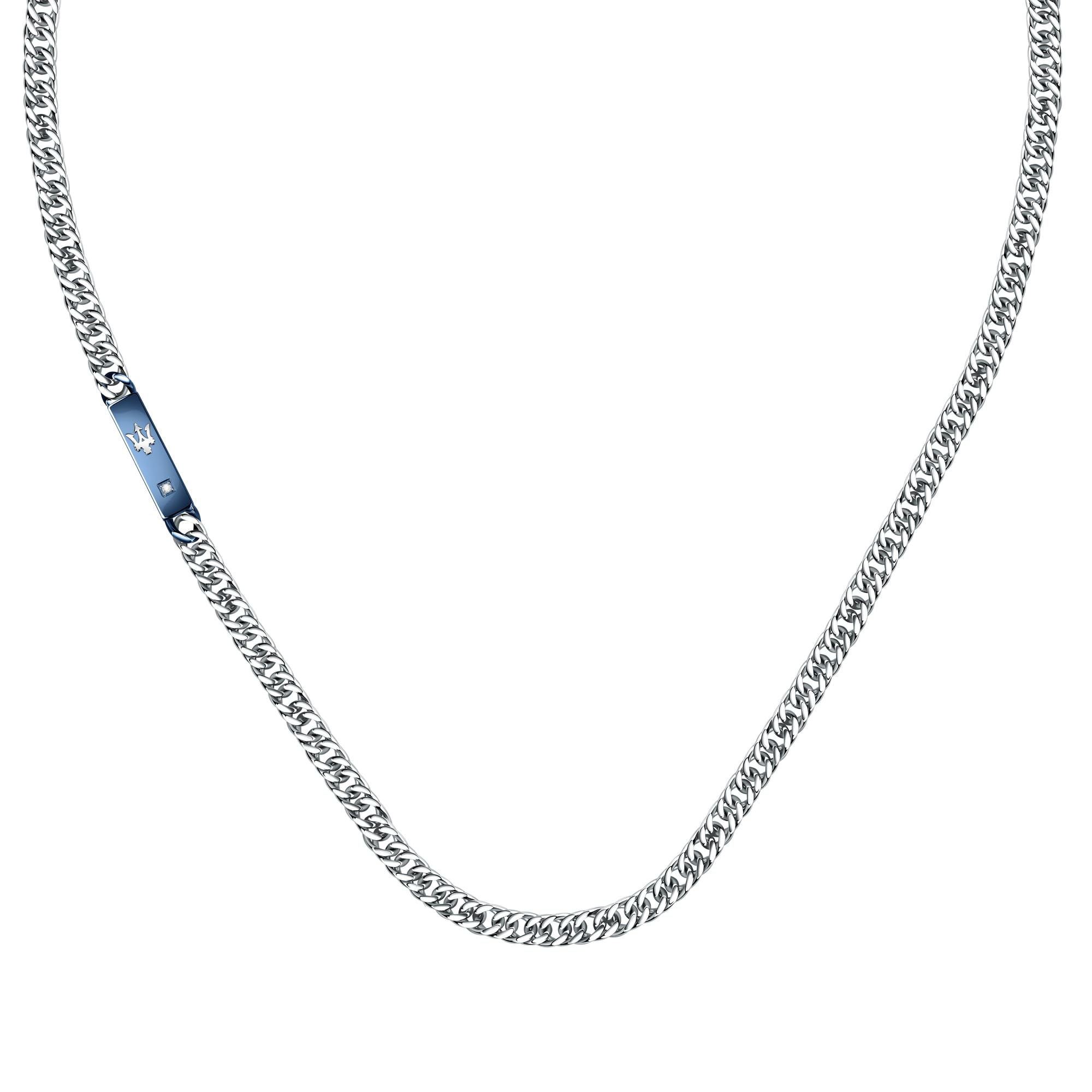 Maserati Collar Hombre, Colección JEWELS, en Acero, diamantes, PVD azul - JM221ATY02