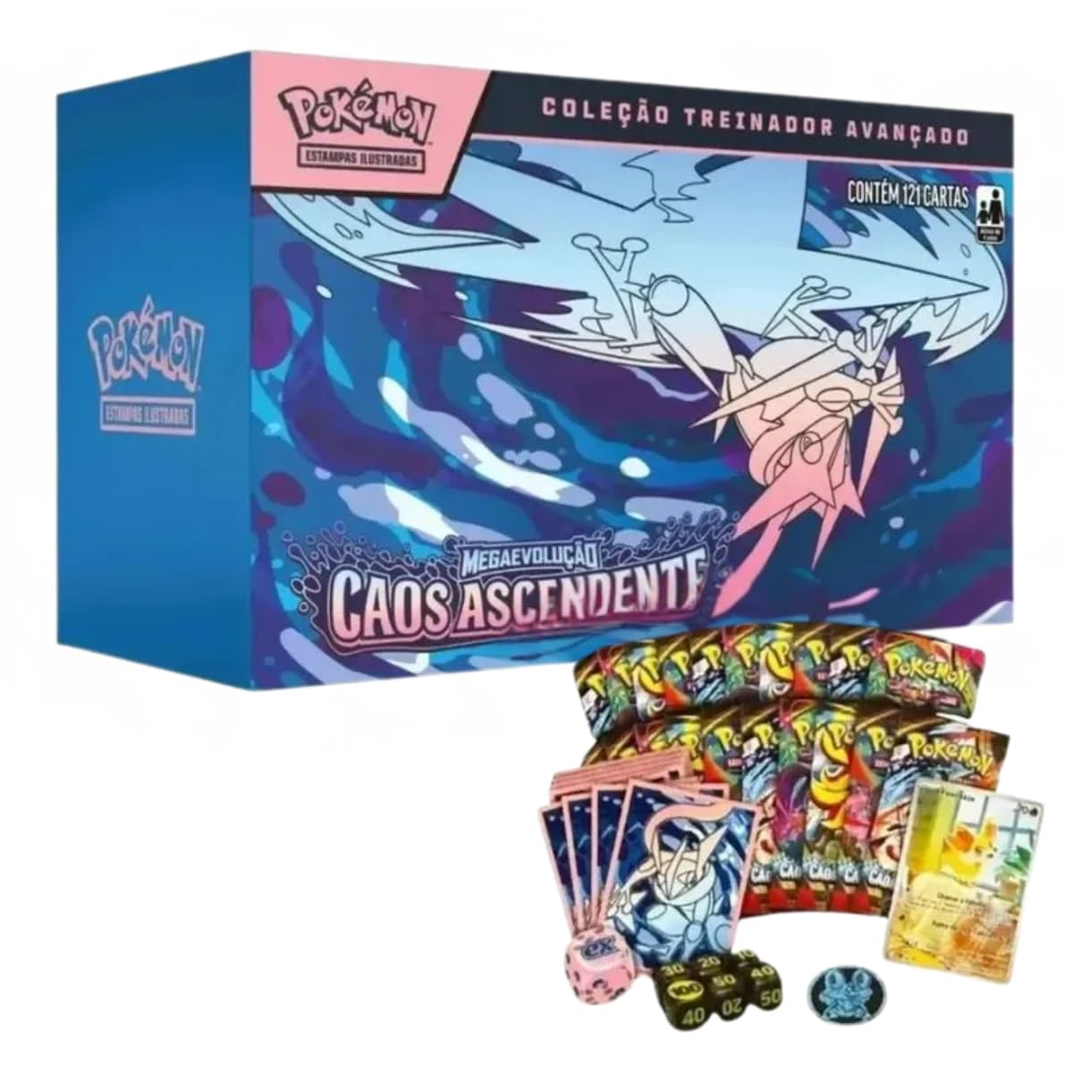 Box Pokémon Treinador Avançado Caos Ascendente Mega Greninja Ex