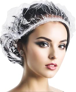 Shower Caps Disposable Plastic Shower Caps for Women Men Swim Caps Hair Cap Waterproof for Salon, Spa, Travel, Home Use, Hotel, Shower