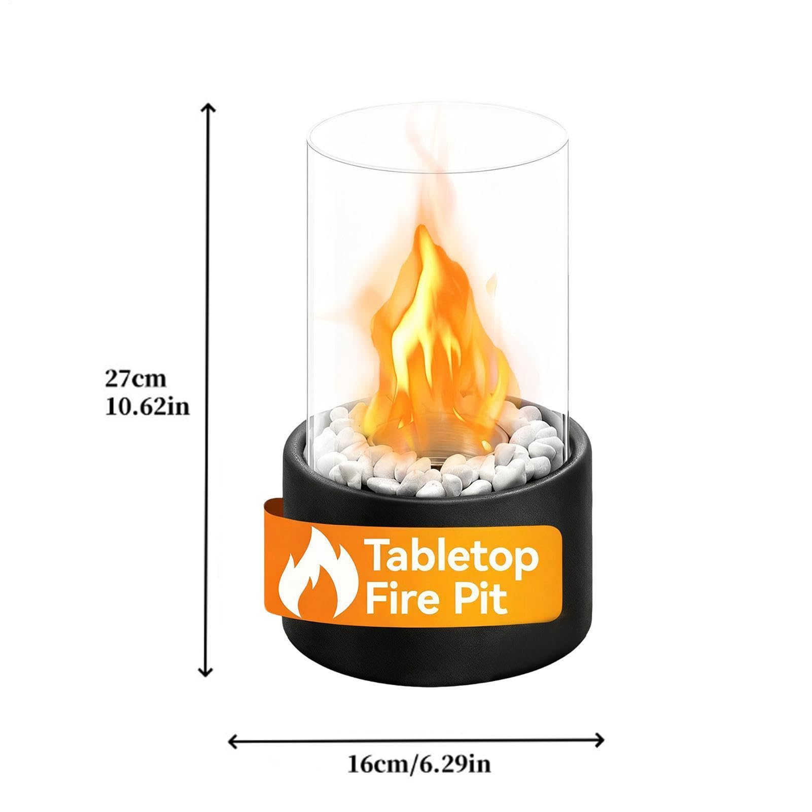 Indoor Fire Pit Tabletop 27x16cm Decorative Safe Stove Portable for Desktop Living Room