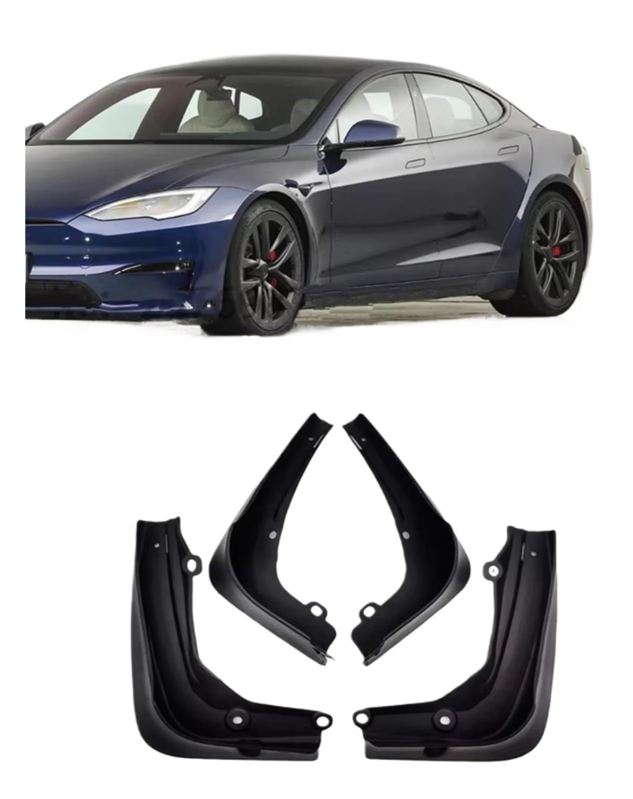 Guardabarros de coche compatibles con Tesla Model S 2020-2024 accesorios antisalpicaduras 7