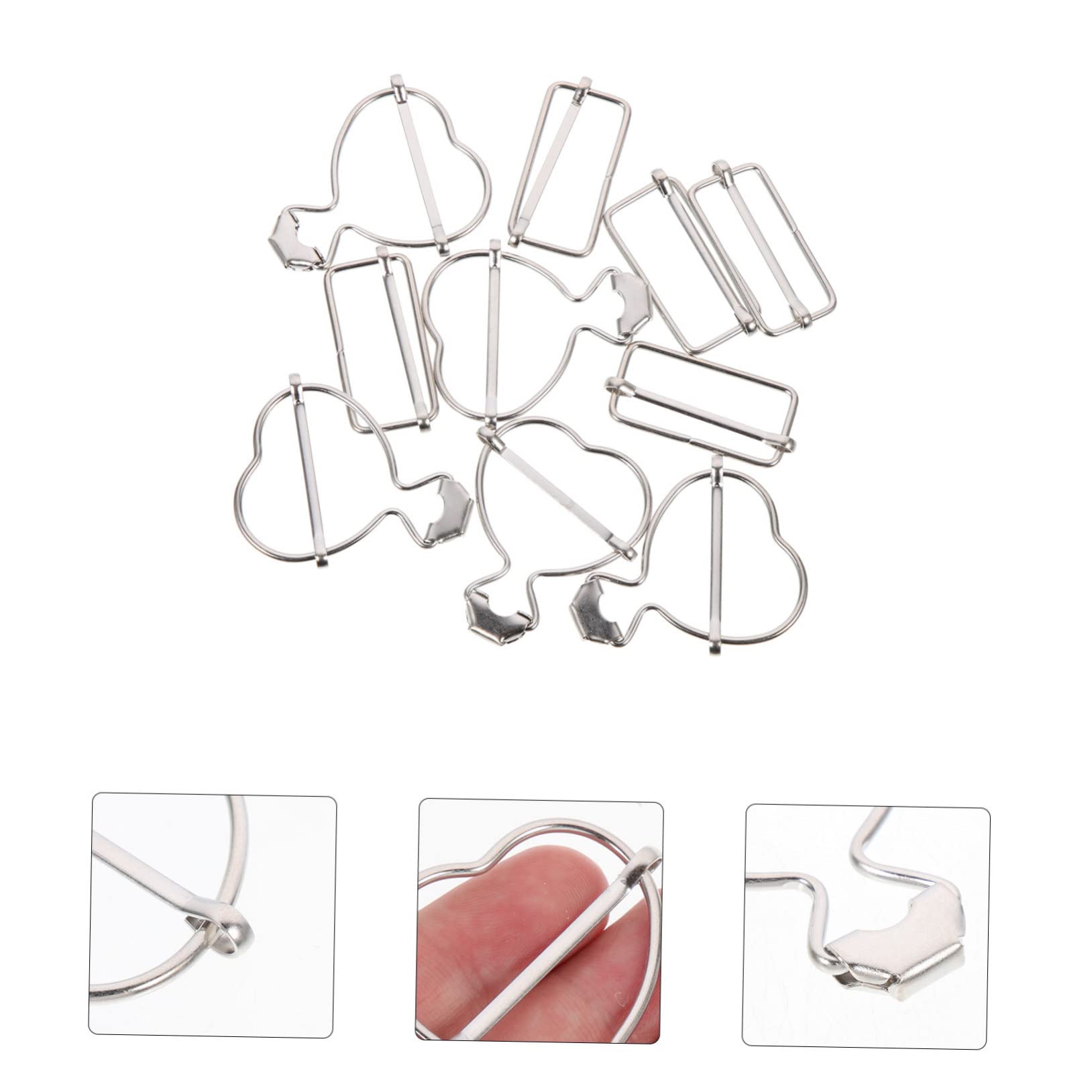 NUOBESTY 50stücke Teiliges Herzförmige Latzhosen Schnallen Verstellbare Overall-buckle Clips Für Kleidung Nähprojekte Langlebige Und Praktische Befestigungen Silberfarbe