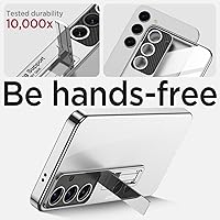 Vista 2 de Miimall Funda delgada para Galaxy S24 con soporte, protector completo elevado de cámara de policarbonato duro, transparente, antiamarillos, delgada