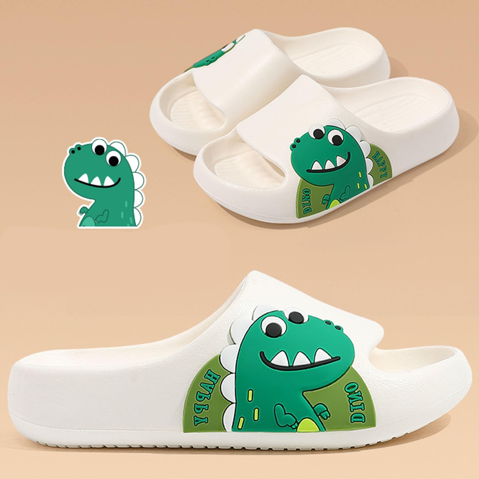 RXZCHH Zapatillas de Verano para niñas y niños, para Interiores y Exteriores, con Estampado de Dinosaurios, Astronauta de Dibujos Animados, cómodas, Ligeras, Informales, para niños de 4 a 11 años