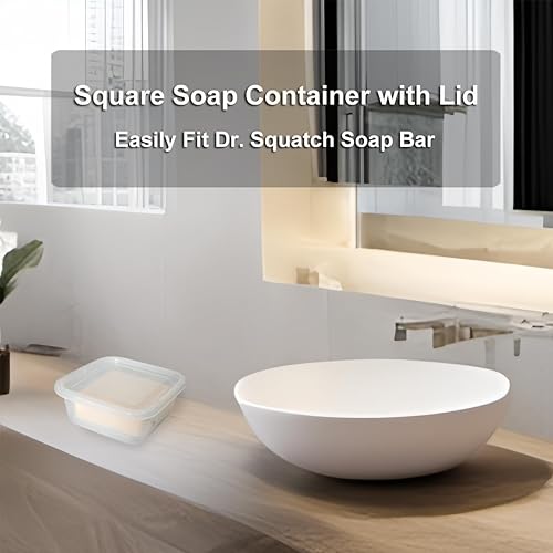 Miniatura 2 de Contenedor de jabón de viaje, paquete de 1 unidad, soporte cuadrado para jabón para ducha con tapa, jabonera, jaboneras para baño, viajes Vonpri
