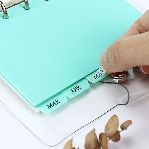 Miniatura 3 de Separadores A7 de plástico duradero con 6 agujeros, separadores de páginas de archivos transparentes para escribir y borrar para carpetas de anillos