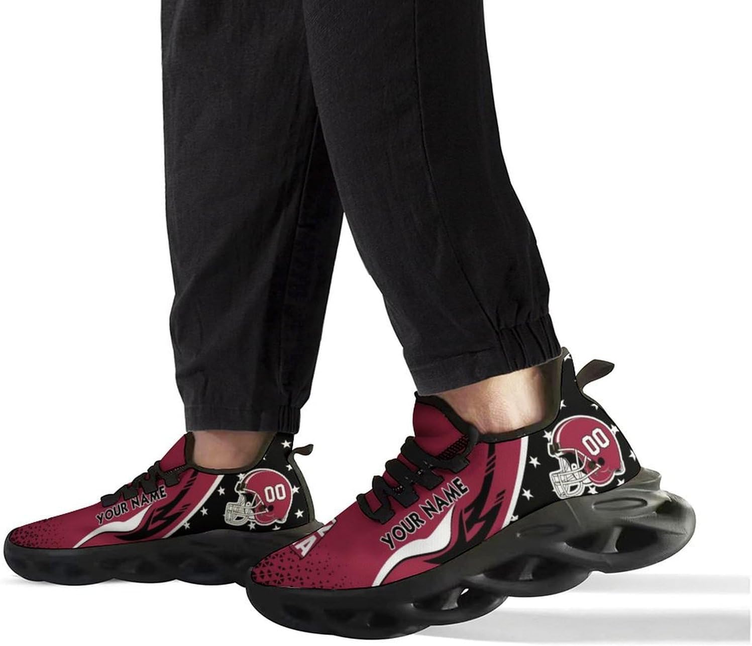 Custom Football Sneakers City Sports Slip-on Shoes Personalized Name Number, Gifts for Football Fans Men Women - Image 2