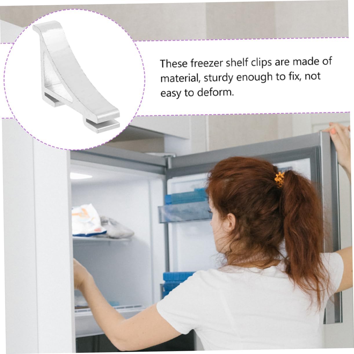 12pcs Freezer Clamp Hooks Refrigerator Shelf Clip Hooks Metal Cooler Shelf Support Clips