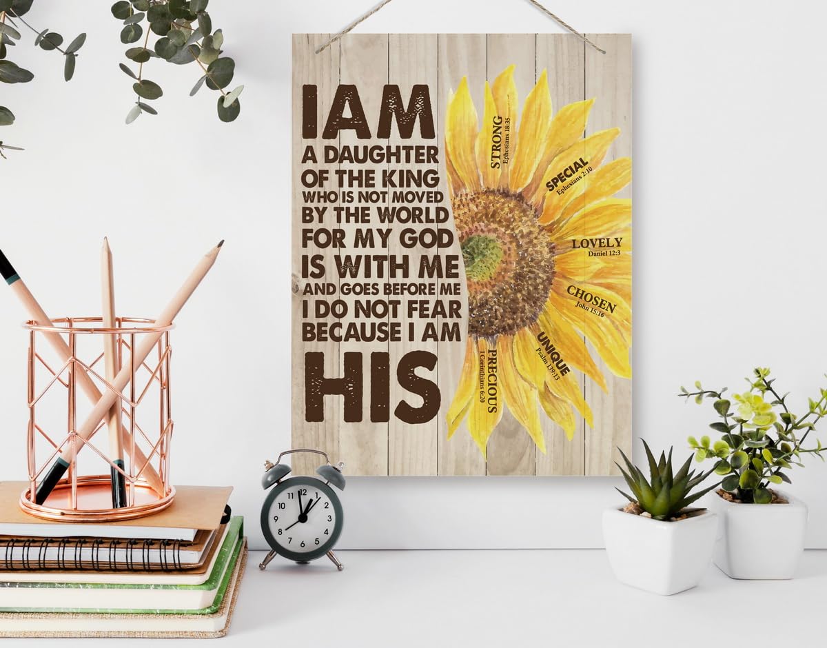 BQL Daughter Gift, Inspirational Wooden Wall Plaque, Christian Gift for Daughter, Mental Health Awareness Decor, Office & Living Room Wall Art 1