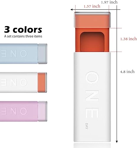 Miniatura 2 de Hession - Pastillero diario para pastilleros, portátil, para vitaminas, 3 compartimentos, contenedor para medicamentos, sin BPA, 1 paquete (azul)