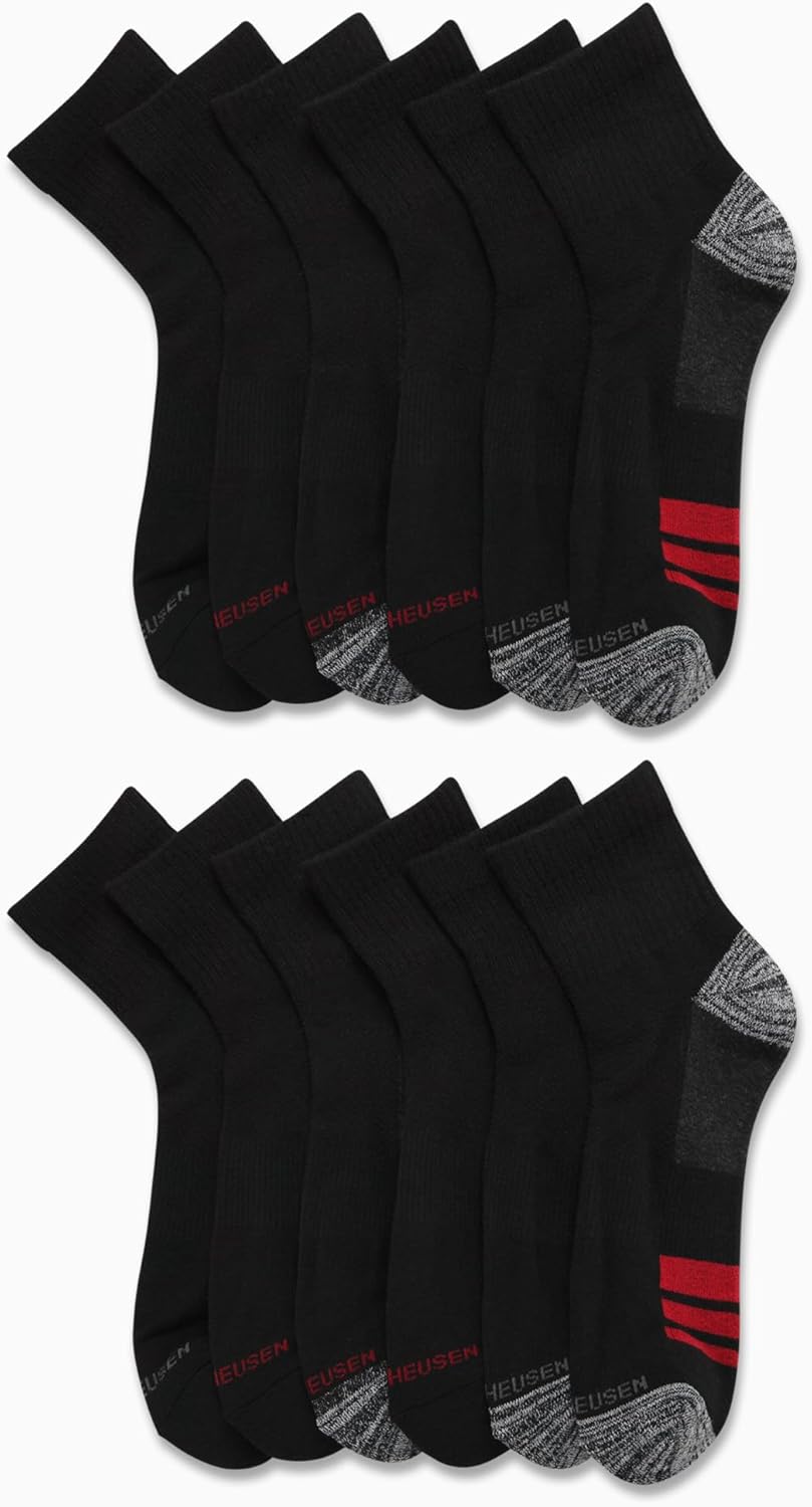Van Heusen Mens Quarter Socks - 12 Pack Soft Stretch Moisture Wicking Cushioned Athletic Ankle Socks for Men - Image 3