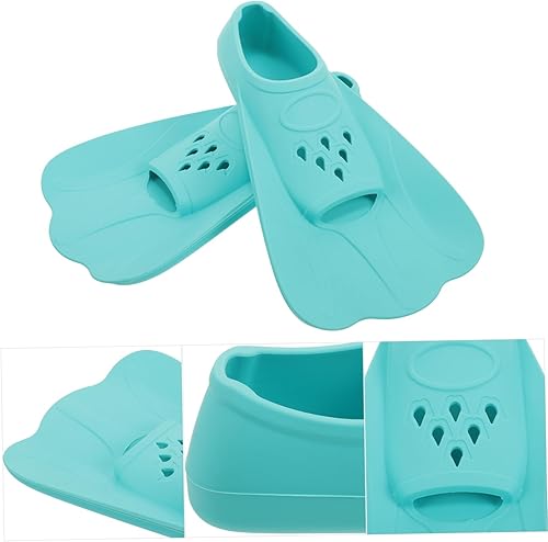 Miniatura 5 de Happyyami Aletas de natación cortas de silicona para adultos y aletas de entrenamiento flexibles para esnórquel en piscina y mar, cómodo diseño sin