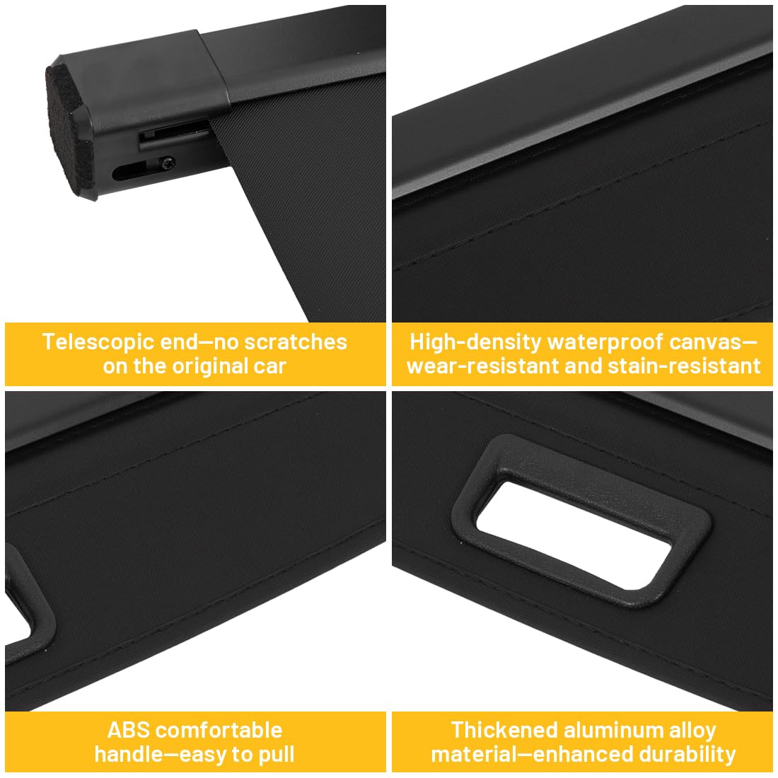 OREALTOOL Protezione Coperchio Portabagagli Copertura Bagagliaio Auto Baule Posteriore Pacco Ripiano Portaoggetti Cargo Cover Nero per compatibile con GLC 2016 2017 2018