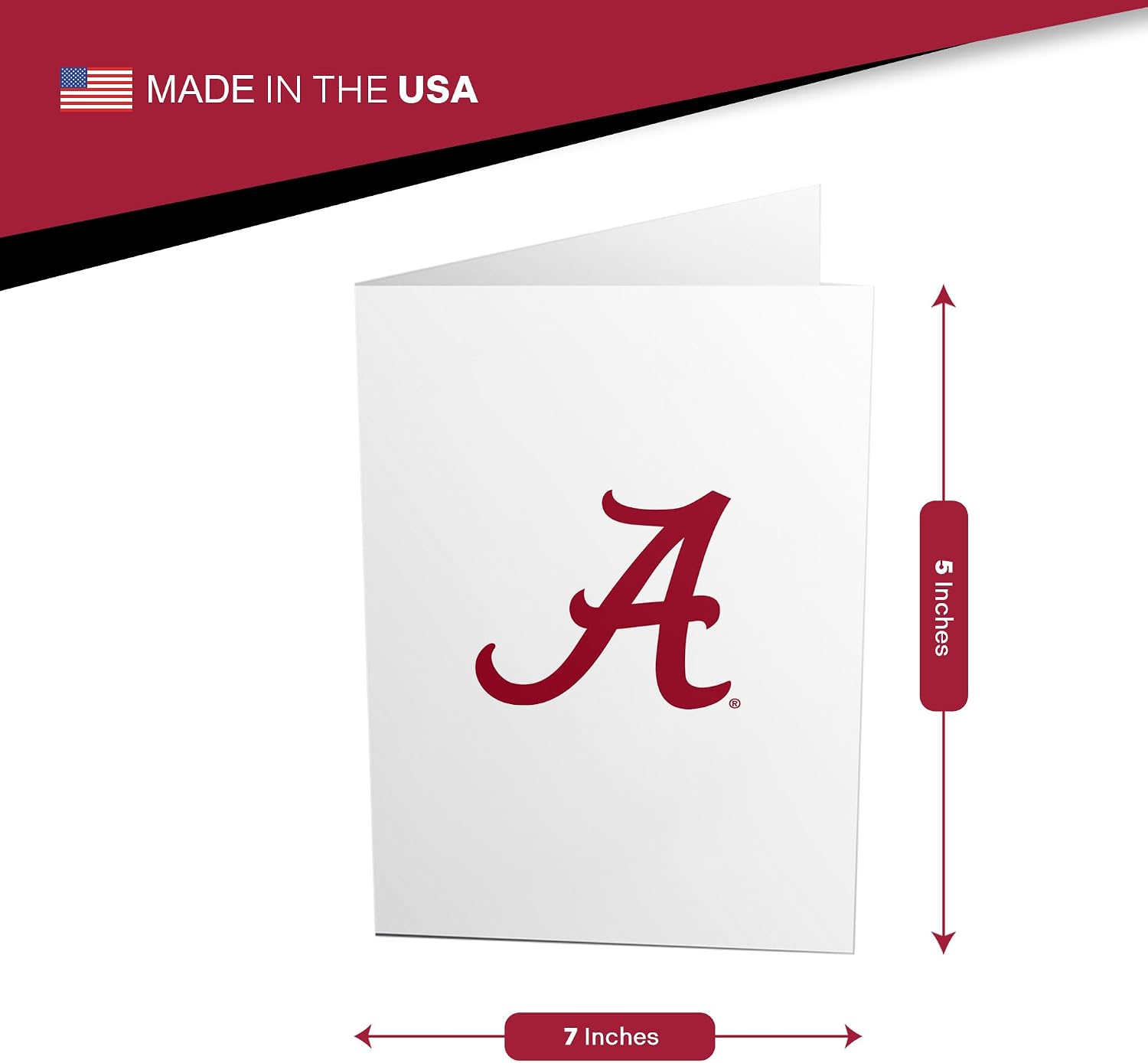 Desert Cactus The University of Alabama 5x7 Inch Greeting Card Crimson Tide Bama UA Single Folded Cardstock with Envelope Party Celebration (Design D - Thank You)