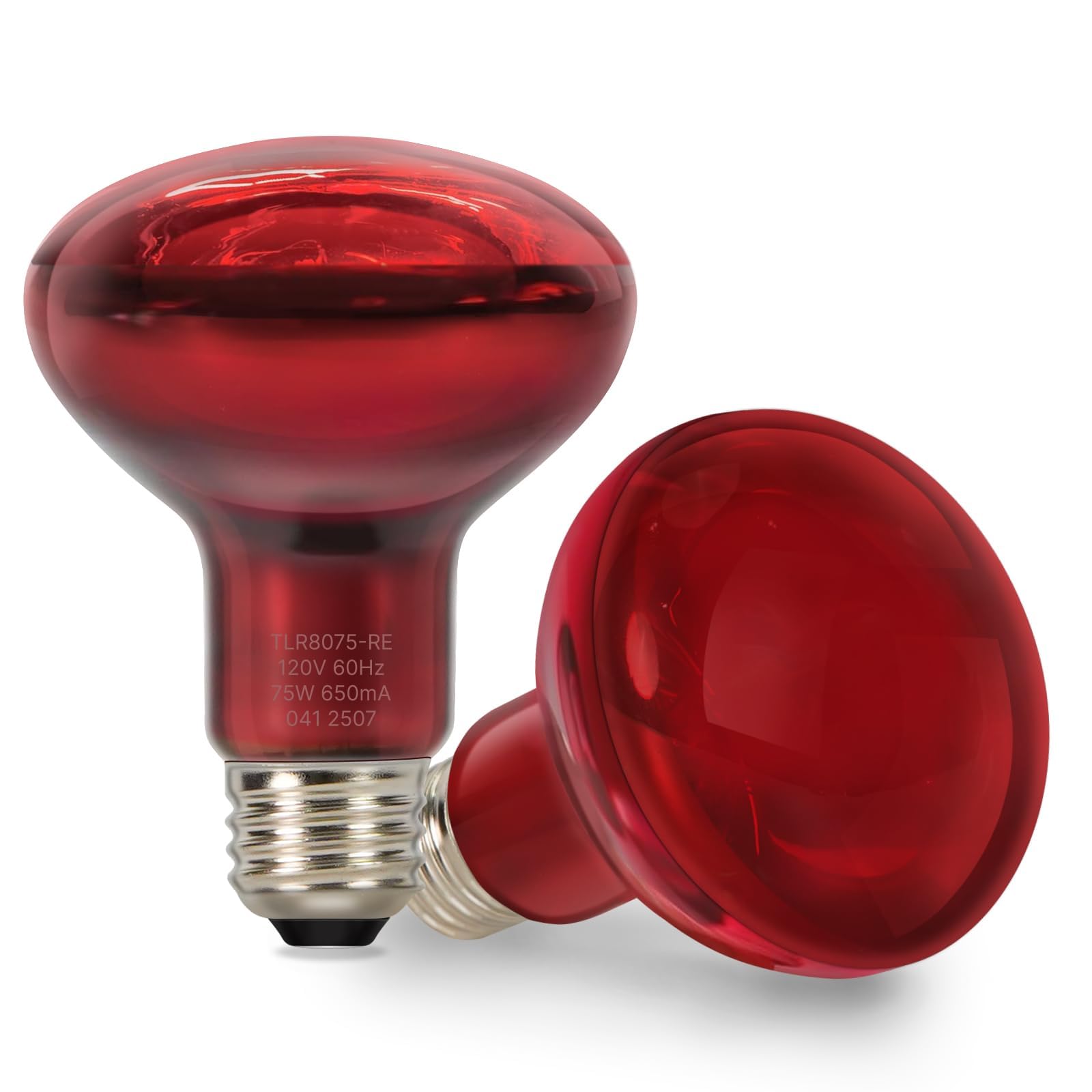 2 Pack Infrared Reptile Heat Lamp Bulb,100W E27 Basking Spot Lamp,Tortoise Heats Lamp Bulb,Infrared Reptile Heat Lamp Bulb for Reptile, Lizard, Amphibian, Spider,Snake,Suitable for Vivarium Heat(Red)