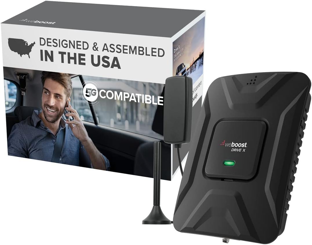weBoost Drive X - Vehicle Cell Phone Signal Booster | 5G & 4G LTE | Magnetic Roof Antenna | Boosts All U.S. Carriers - Verizon, AT&T, T-Mobile | Made in the U.S. | FCC Approved (model 475021)