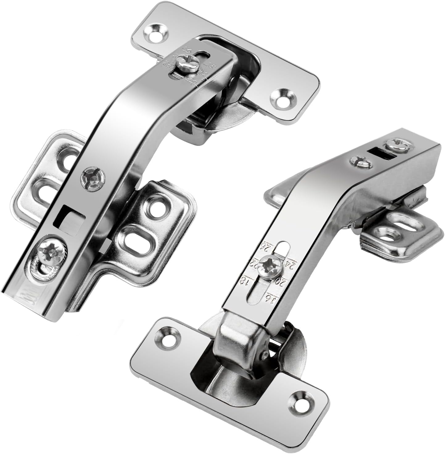 TamBee 135 Degree Cabinet Hinges, Lazy Susan Hinges for Corner Cabinets, Hidden Hinges for Kitchen Folded Doors - 3D Adjustment, Cupboard Hinges Replacement, Brushed Nickel 1 Pair