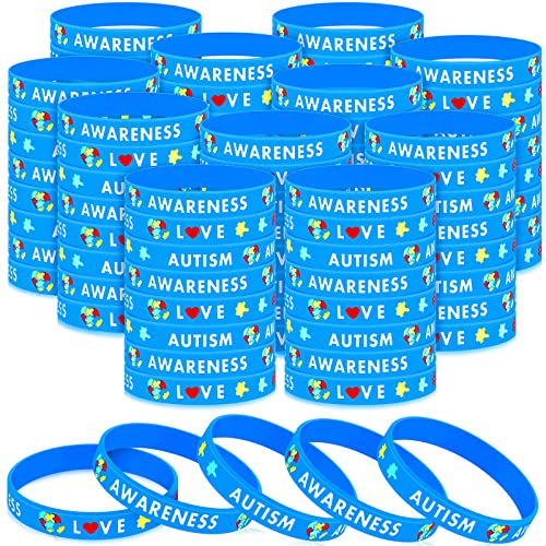 500 Stück Autismus-Armband, Bulk-Puzzle-Teile, Autismus-Bewusstseins-Silikon-Armbänder, Set, Autismus-Armband, Set für Damen, Herren, Kinder, Teenager, Wohltätigkeitsorganisation, Geschenke Cover