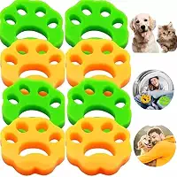Kit 10 Removedor de Pelos Pet Reutilizável para Máquina de Lavar e Secar – Tira Pelos de Gato e Cachorro – Formato Patinha Lavável em TPR Premium – Para Roupas, Sofá, Cama, Tapete, Casaco e Carro