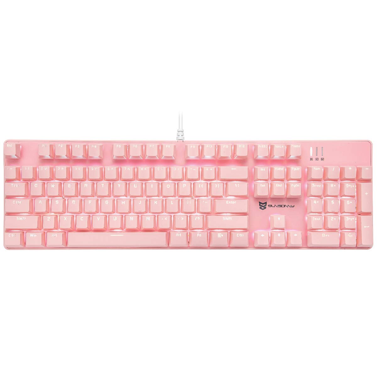 Mecool Mechanical Gaming Keyboard Wired White Led Backlit Keyboard Blue Switch Full Size 104 Keys US Layout | Computer Keyboard | Gaming Accessories | Mechanical Keyboard | Ergonomic Keyboard