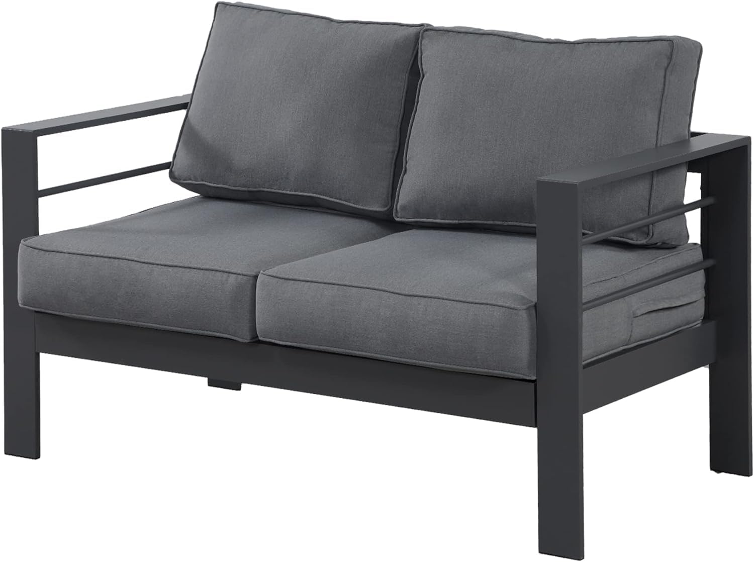 Wisteria Lane Modern Outdoor Patio Aluminium Furniture Set,Four Colourways, with Sofa, Chairs, Loveseats and Coffee Table, Perfect for any garden (Grey/Grey, Loveseat)