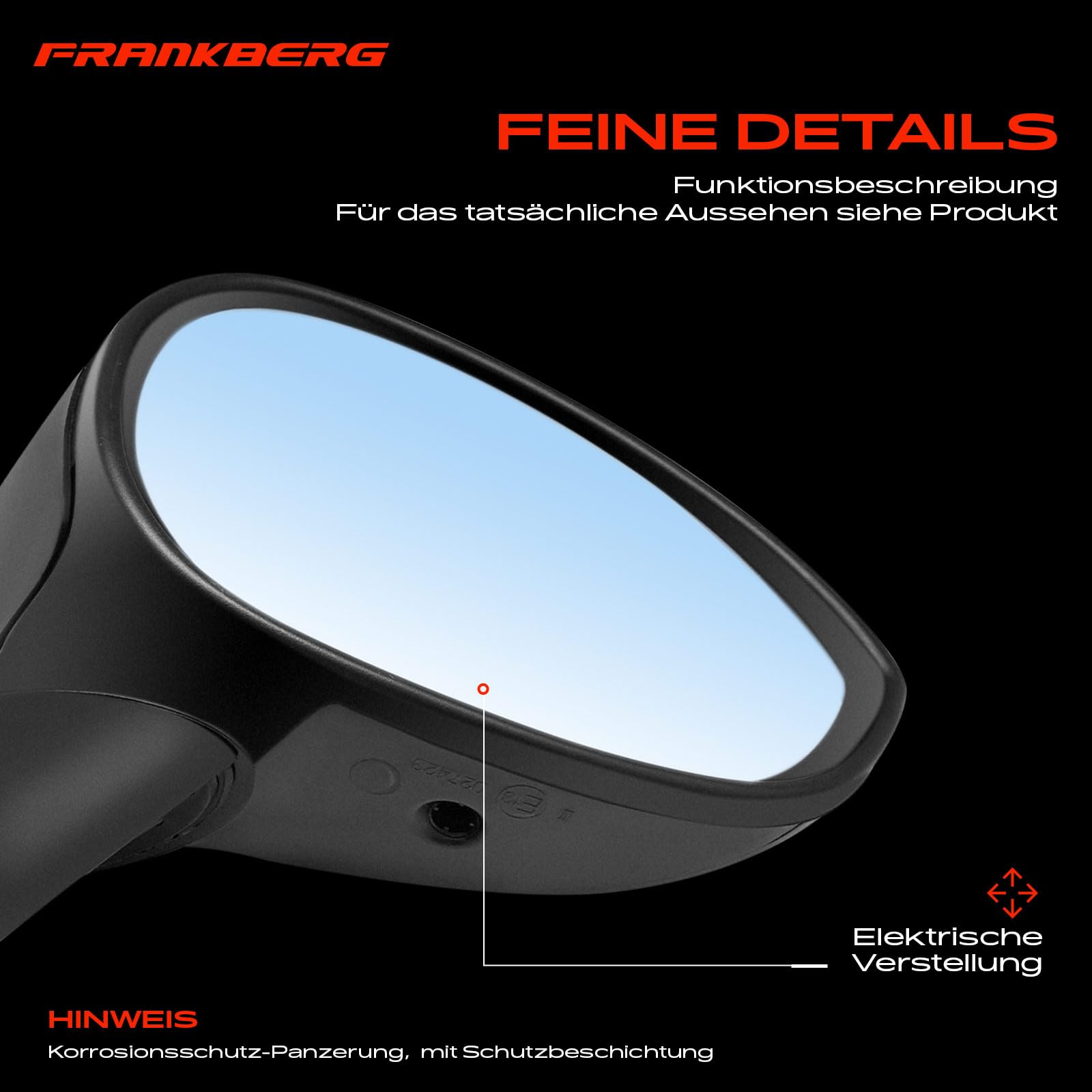 Frankberg Specchietto Retrovisore destro lato passeggero Compatibile con Punto Evo 199 Grande Punto 199 500 C 312 Linea 323_ 110_ Linea 110 323 Replace# 735410429