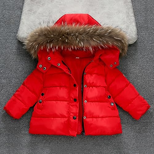 Toddler Kids Baby Girls Boys Winter Coats Thicken Fleece Collar Hoodie Down Jacket Windproof Snowsuit Coat2