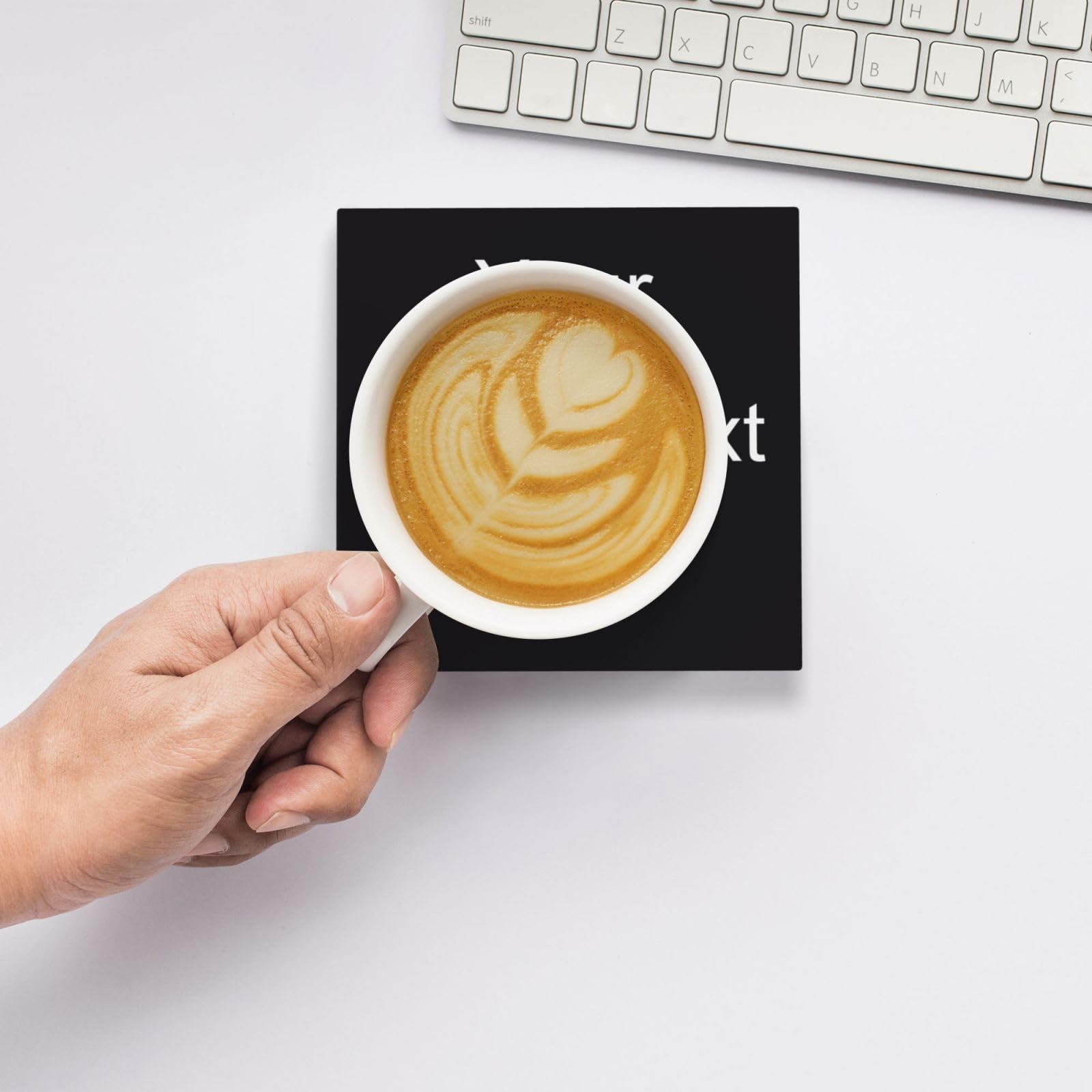 Juego de Posavasos de cerámica Personalizados Posavasos Personalizados con su Propia Imagen y Texto temático para Navidad, Día de la Madre, Aniversario, Día de San Valentín Juego de 6