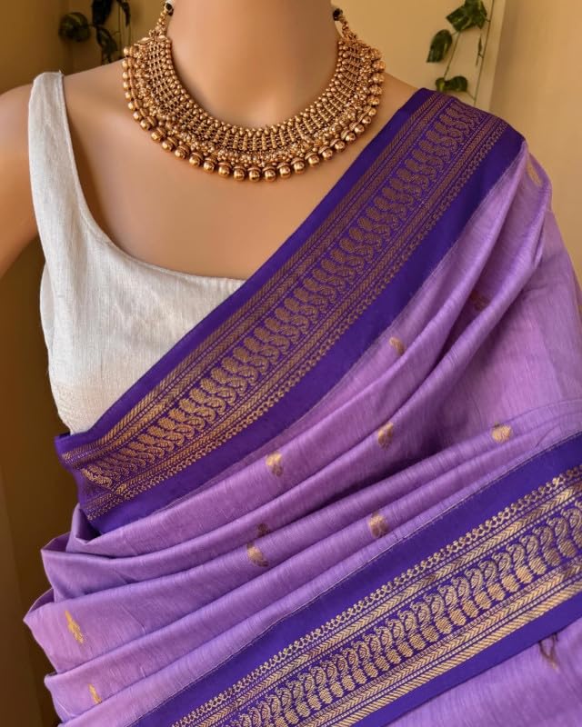 Image of South Cotton Gadwal Saree for Women | Celebrity Inspired Traditional Ethnic Wear | Chettinad & Kalyani Cotton Sarees | Soft Cotton Saree with Blouse Piece