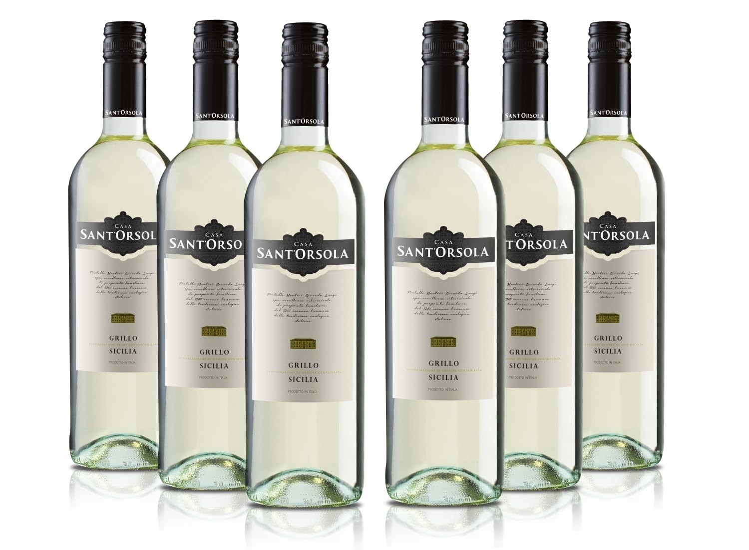 Sant'orsola - Grillo Doc Vin De Sicile, Issu Du Cépage Grillo, Goût Frais, Savoureux Et Harmonieux, 6 X 750 Ml