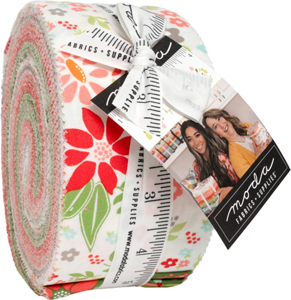 Moda Fabrics Assorted Sherri And Chelsi Poinsettia And Pear Jelly Roll 40 2.5-Inch Strips 37710Jr
